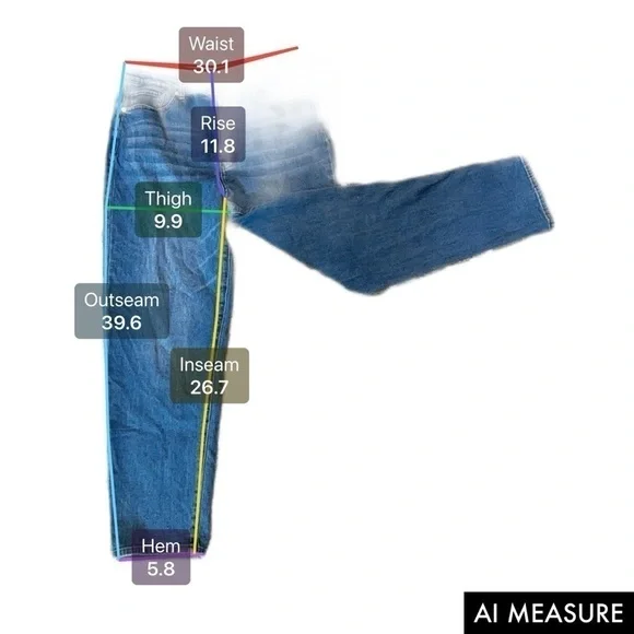 Abound Button Front High Waisted Straight Leg Mom Jeans Size 30 - Picture 7 of 7